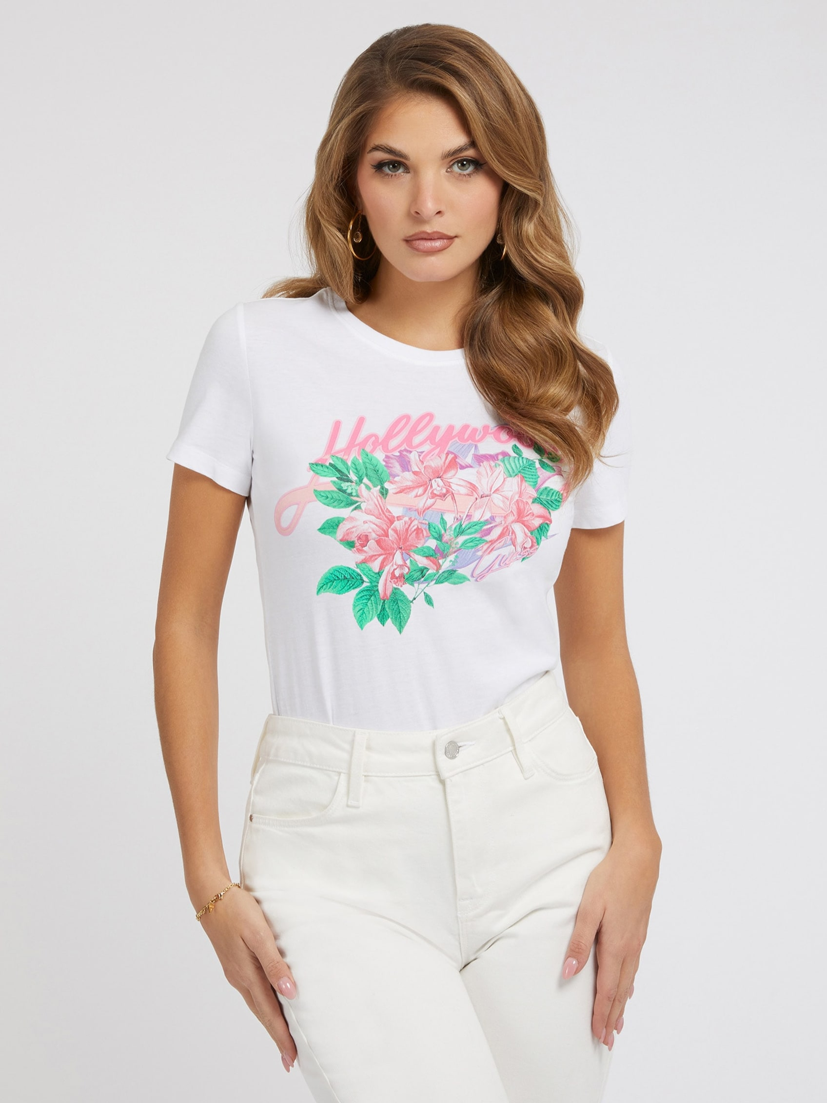 HOLLYWOOD FLOWERS TEE | Guess Philippines