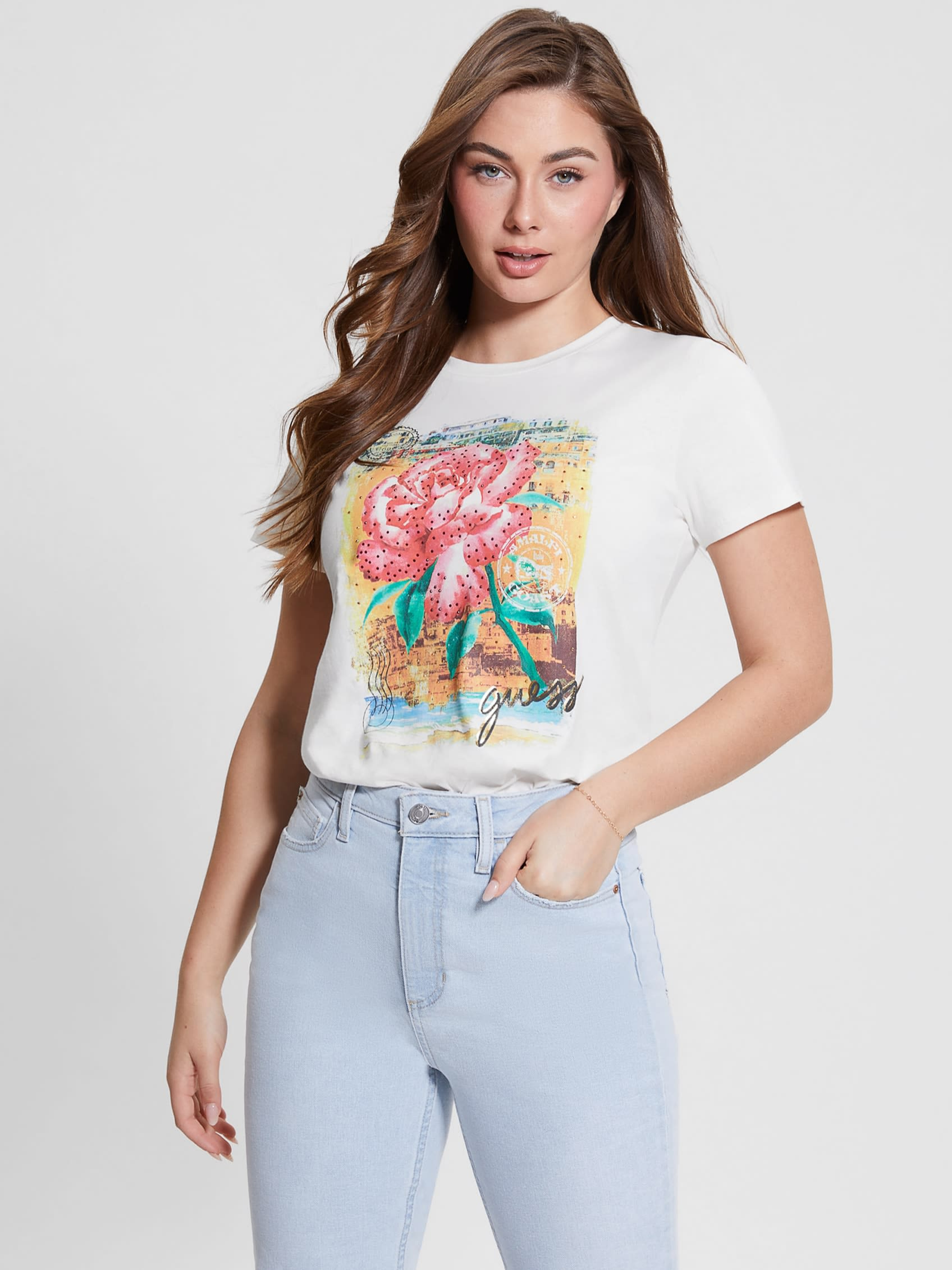 POSITANO ROSE EASY TEE | Guess Philippines