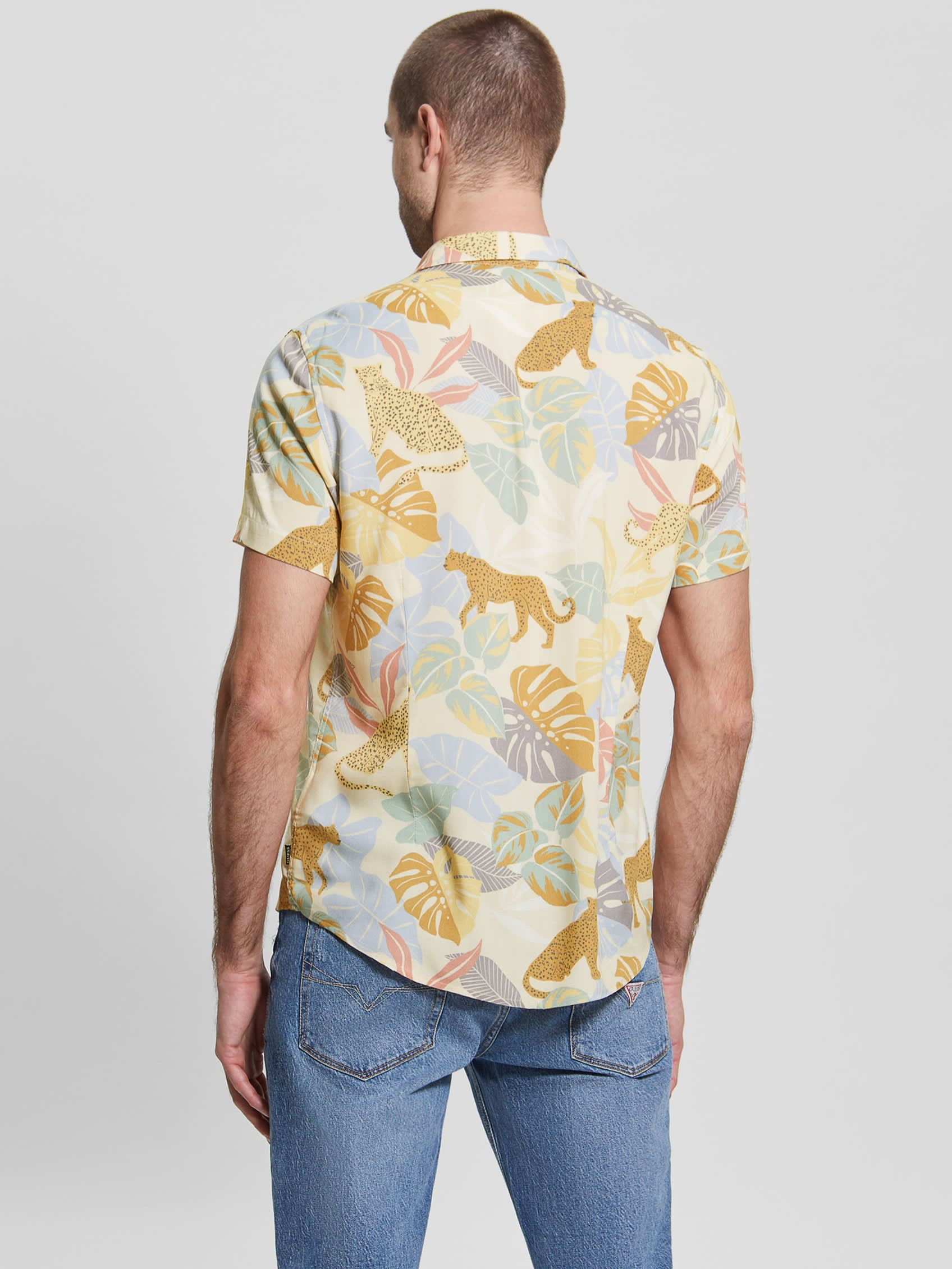 ECO RAYON LEOPARD JUNGLE SHIRT | Guess Philippines