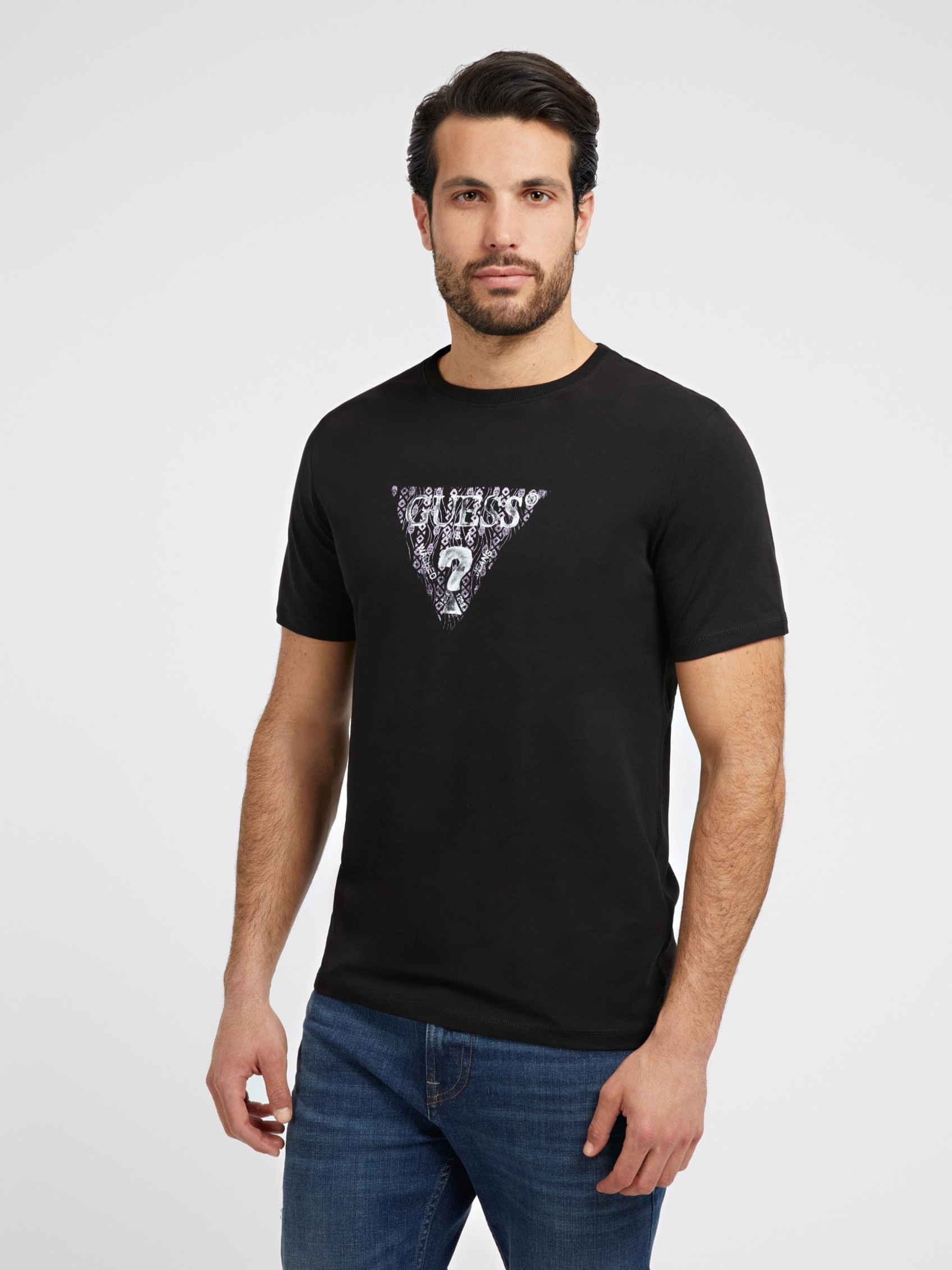 CREW NECK GUESS GEO TRIANGLE TEE | Guess Philippines