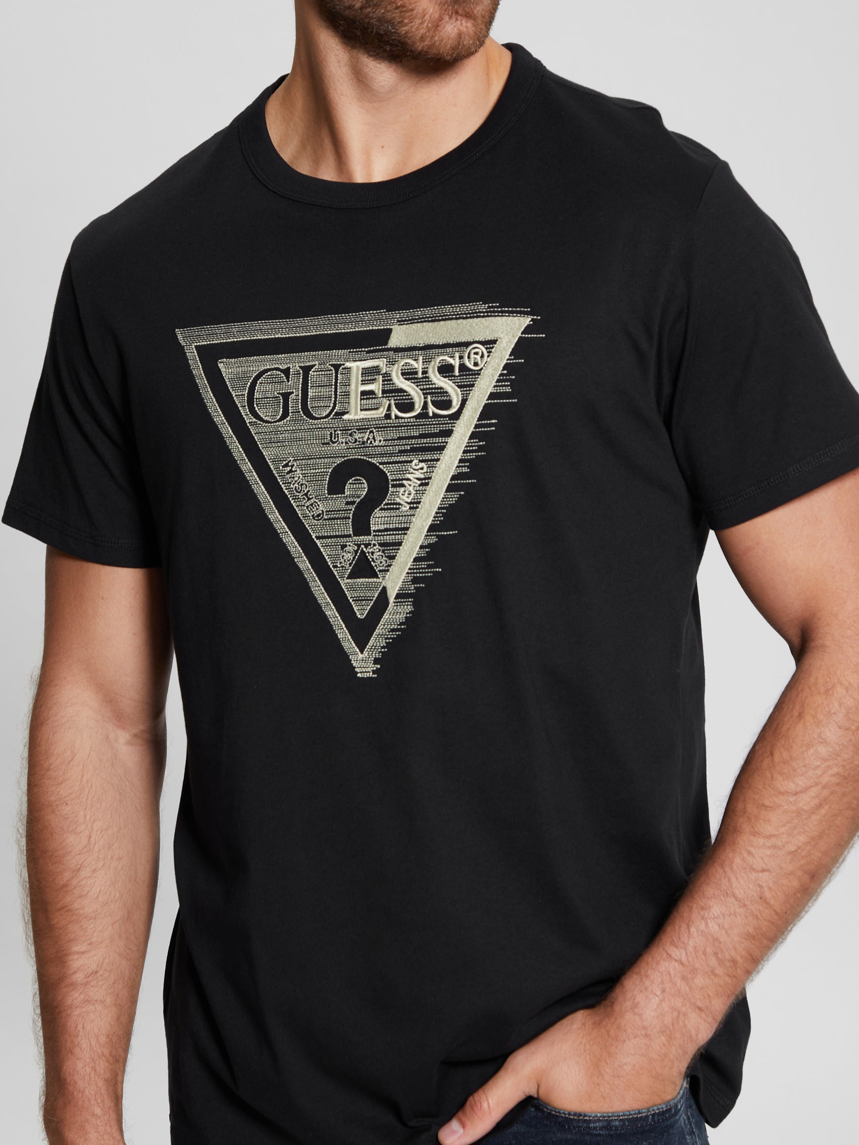ECO CREWNECK SHADED TRIANGLE TEE | Guess Philippines