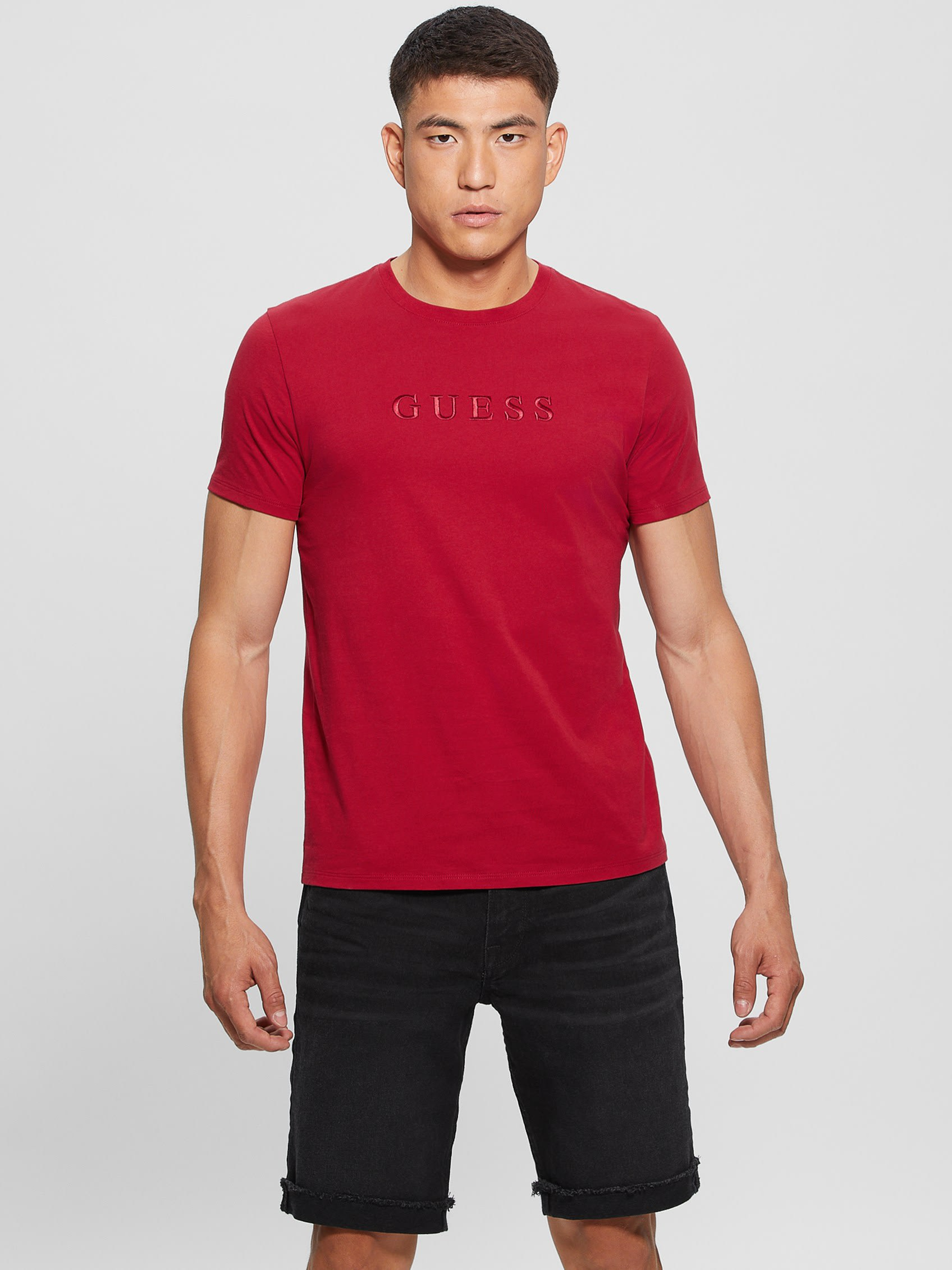 CLASSIC PIMA EMBROIDERED LOGO TEE | Guess Philippines