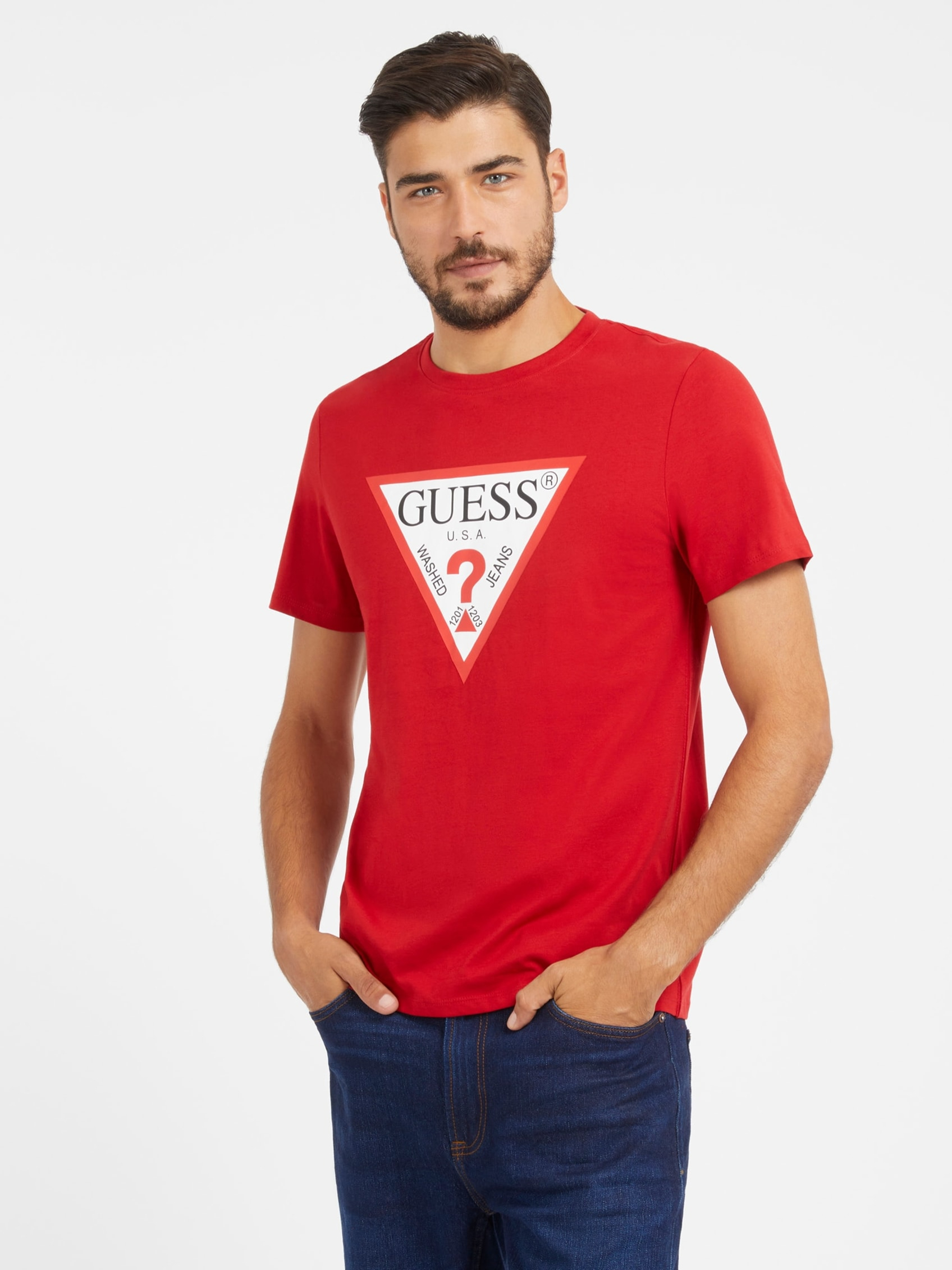 ECO CREWNECK TRIANGLE LOGO TEE | Guess Philippines