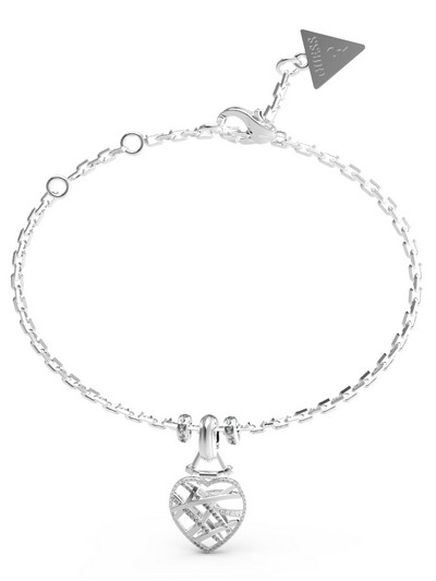 Heart Cage Charm Silver