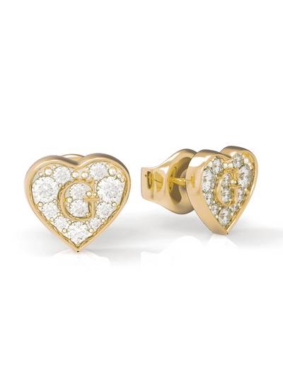 Pave G Heart Crystals Stud(gl)