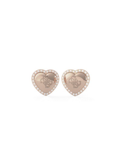 15mm Heart Crys Frame Studs Rg