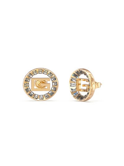 GUESS Icon 19mm Baguette Studs Gold