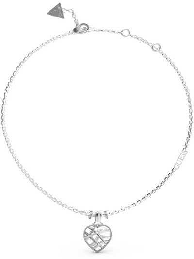 Heart Cage 16-18'' Charm Silver