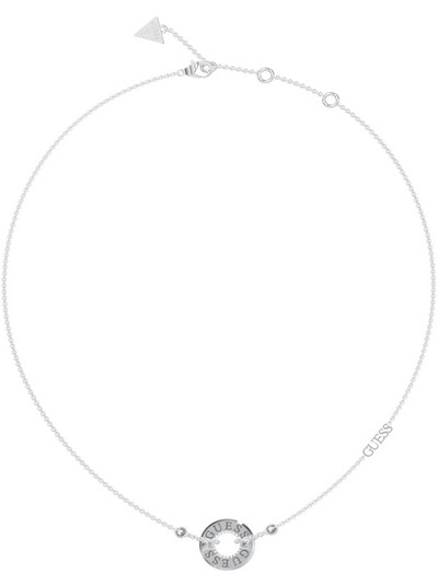 Just GUESS 16-18'' Logo Round Silver