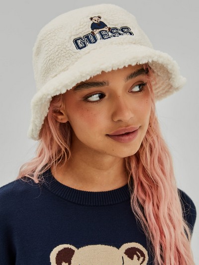 GUESS Originals x Bear Logo Sherpa Bucket Hat