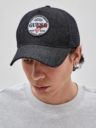 GUESS Originals Black Twill Trucker Hat