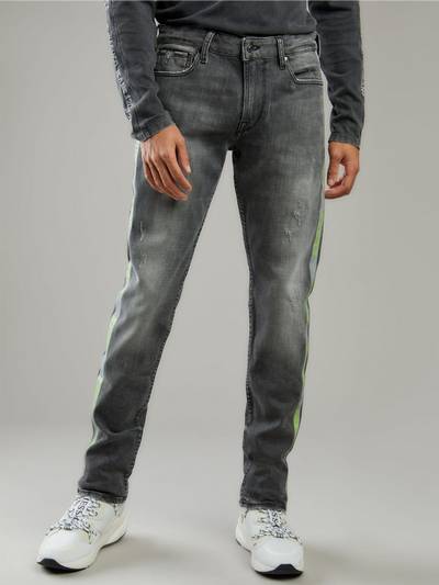 Reflective Tape Slim Tapered Jeans